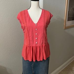 Lucky Brand-Peplum Style Tee EUC
